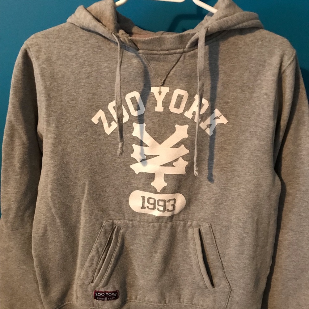 Zoo York Hoodie. Grey ,medium size with extra pocket in pouch